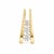 sleek and contemporary 14K yellow gold scissor pendant featuring three channel-set natural round brilliant diamonds...