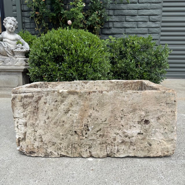 Antique Limestone Trough A one-of-a-kind hand-carved limestone trough naturally textured, lightly weathered finish....