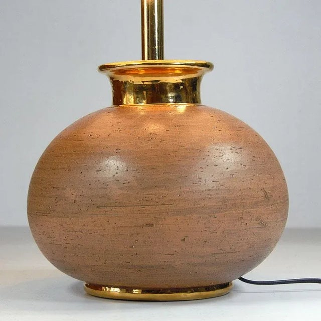Brown Italian Ceramic Lamp from Studio 4, 1960s For Sale - Image 8 of 9