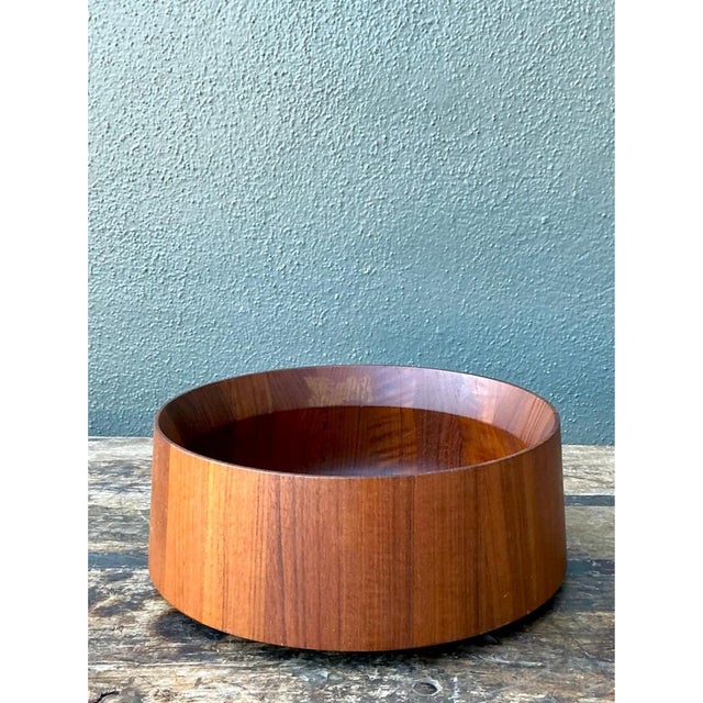 Wood Vintage Nambe Teak Wood Salad Bowl For Sale - Image 7 of 12