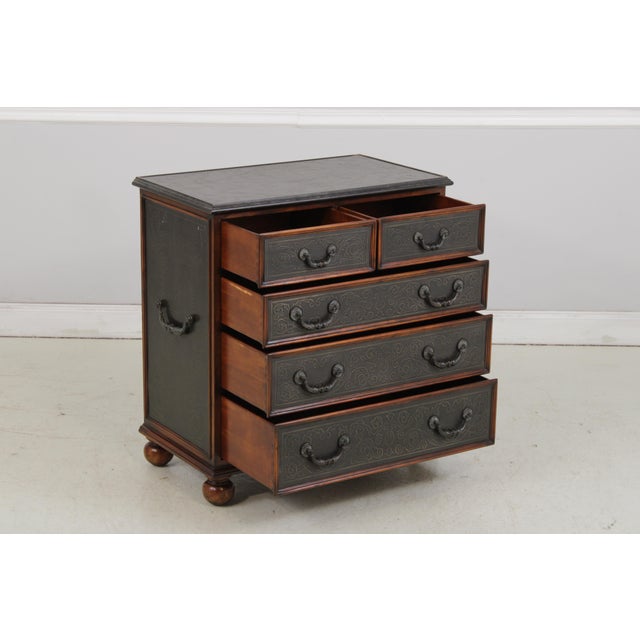 1990s Theodore Alexander Embossed Brass Surface Chest For Sale - Image 5 of 15