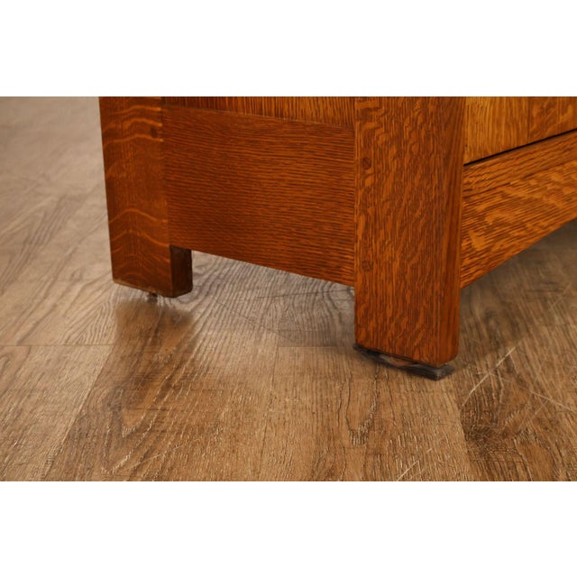 Stickley Mission Collection Oak China Cabinet With Strap Hardware For Sale - Image 17 of 18