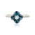 Modern Chic 2.71ct Blue Topaz Diamond Clover Statement Ring in 14k Gold Size 5.5 For Sale - Image 4 of 16