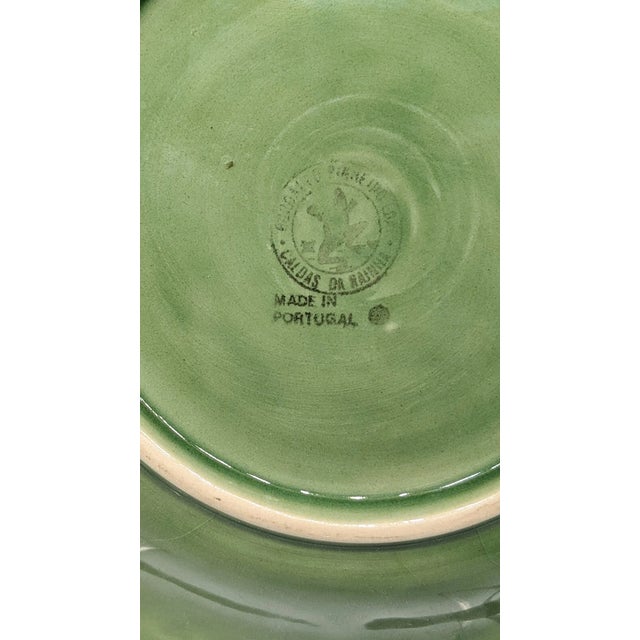 Bordallo Pinheiro Vintage Bordallo Pinheiro Green Vine Majolica Salad Plates - Set of 4 For Sale - Image 4 of 4