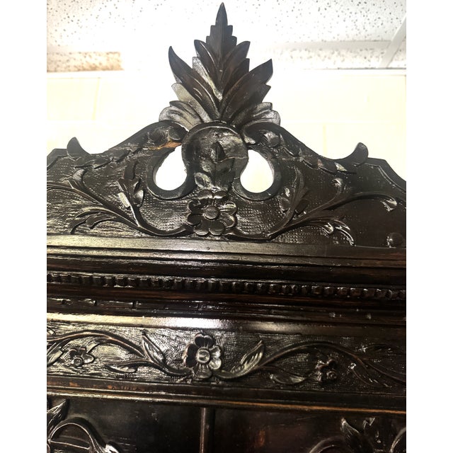 Wood Late 19th Century Renaissance Revival China Cabinet For Sale - Image 7 of 18