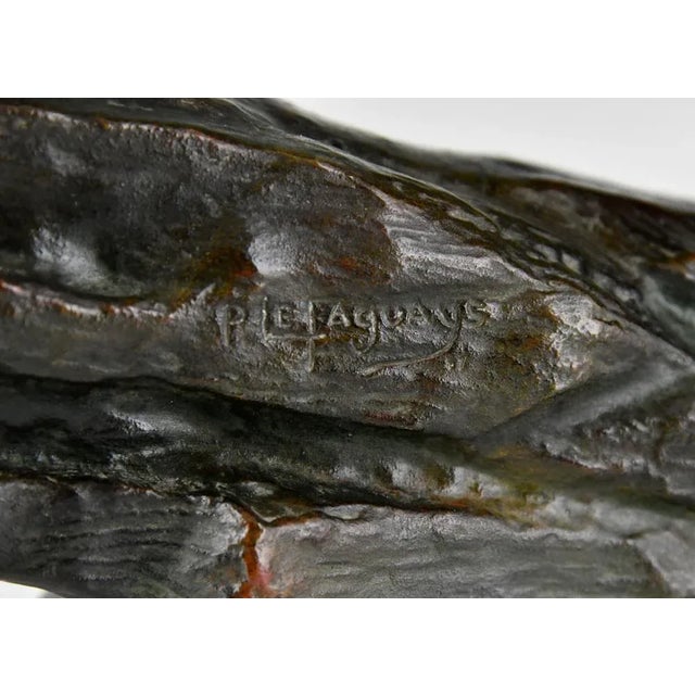 Pierre Le Faguays, Art Deco Athlete with Spear, 1927, Bronze For Sale - Image 10 of 12