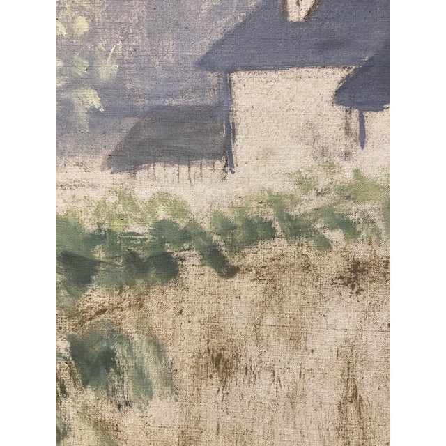 Marthe Orant, Landscape with a Bell Tower, 1890s-1910s, Oil on Canvas For Sale - Image 7 of 14