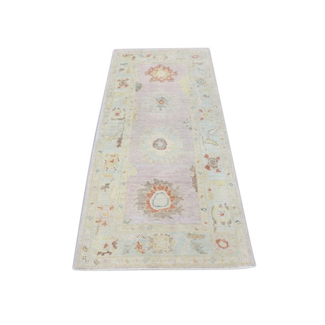 Brown Oriental Hand Knotted Rug Turkish Oushak 3'2" x 6'8" For Sale - Image 8 of 8