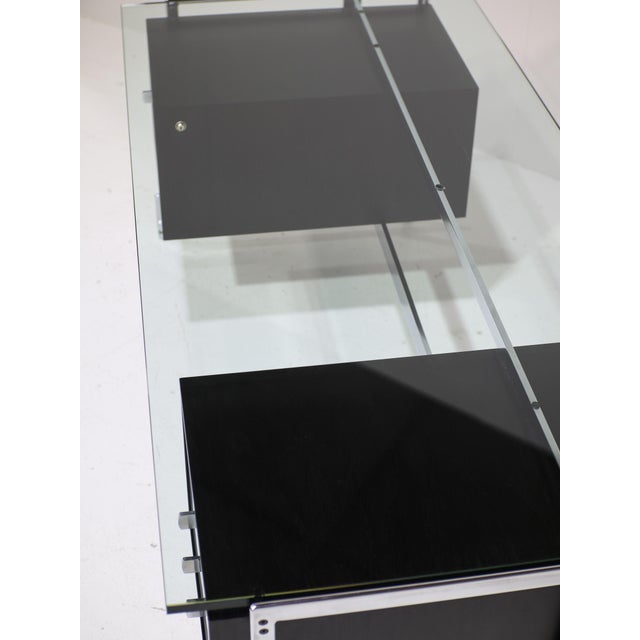 Desk in Black Wood and Chrome Glass by Preben Fabricius and Jørgen Kastholm for Kill International, Germany, 1960s For Sale - Image 17 of 18