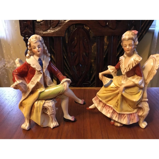 Vintage German Porcelain Figures, 1950s, Set of 2 For Sale - Image 3 of 18