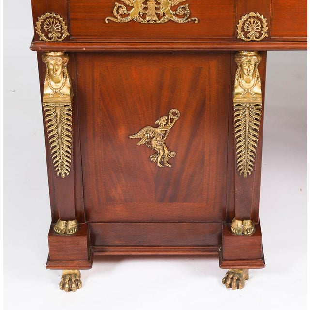 Antique 20th Century Empire French Ormolu Mounted Desk, 1930s For Sale - Image 4 of 18
