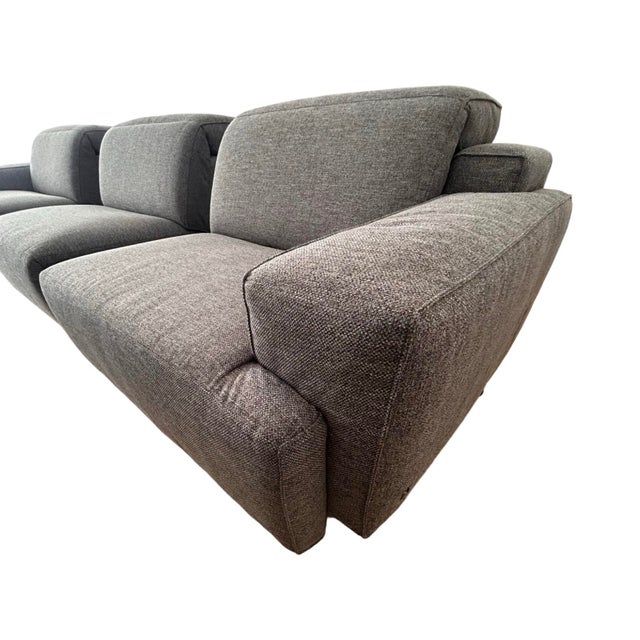 Pristine Contemporary Grey Natuzzi Sofa For Sale - Image 10 of 12