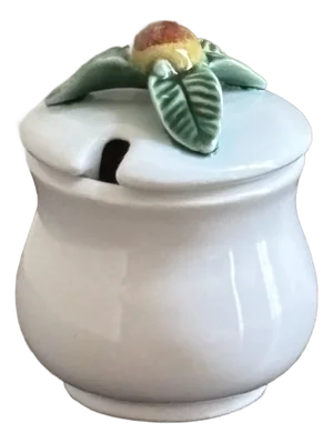 Vintage Bordallo Pinheiro, Portugal Ceramic Jam Jar