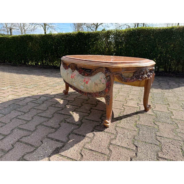 1950 French Louis XVI Mahogany Marble Coffee Table - 1 Pc For Sale - Image 11 of 12