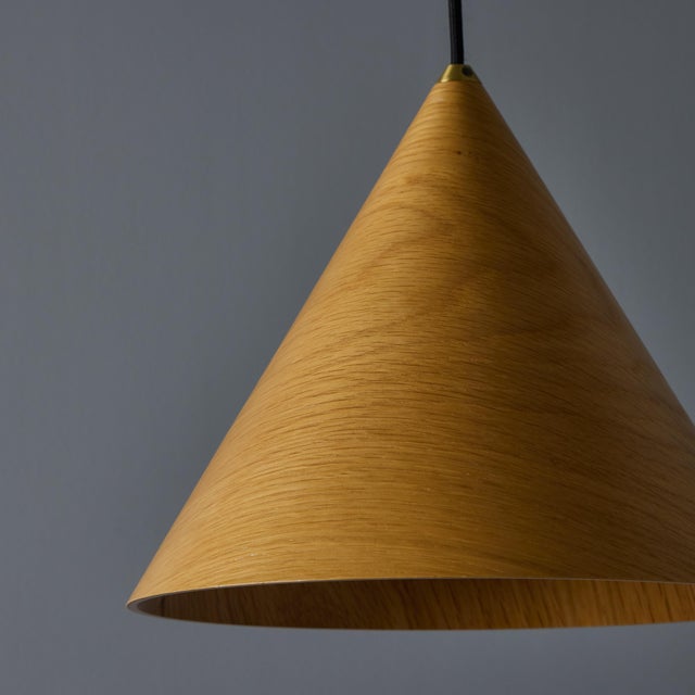 1970s Conical Wooden Pendant Lamp Attributed to Hans Agne Jakobsson For Sale - Image 13 of 15