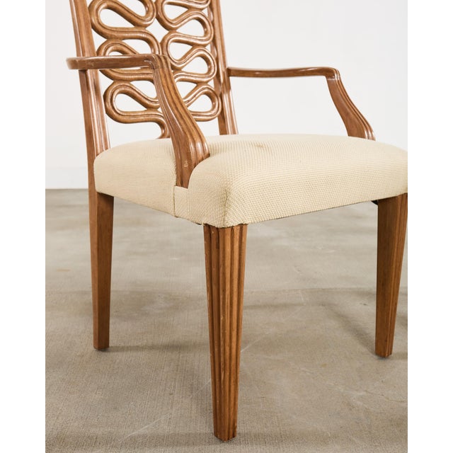 Pair of Dessin Fournir Ribbon-Back Oak Dining Armchairs For Sale - Image 16 of 18