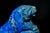 Blue Natural Lapis Tiger Statue With Golden Pyrite Paperweight For Sale - Image 8 of 11