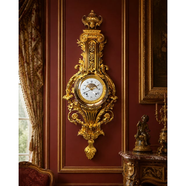 Bronze 19thC Coeur Paris Louis XVI Gold Bronze Cartel Clock For Sale - Image 8 of 16