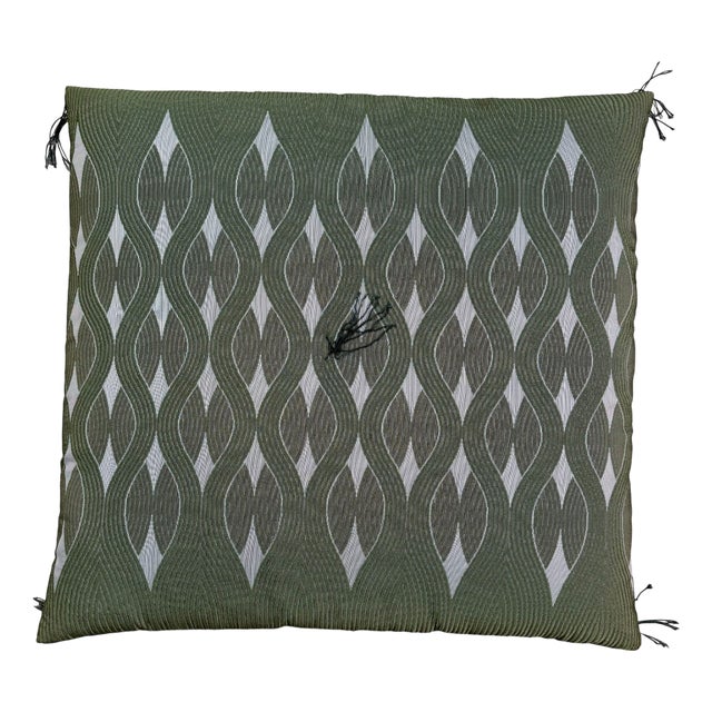 Vintage Japanese Zabuton Floor Cushion with Graphic Pattern, 1960s For Sale