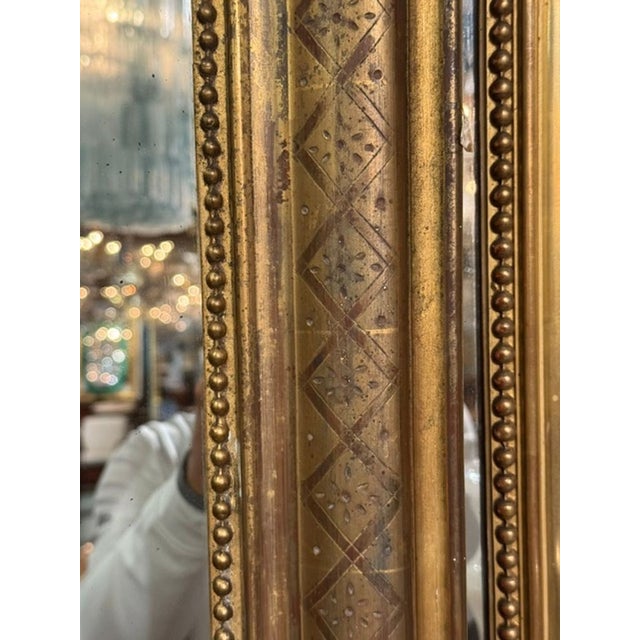 19th C. French Louis Philippe Mirror With X Pattern Frame For Sale - Image 4 of 10
