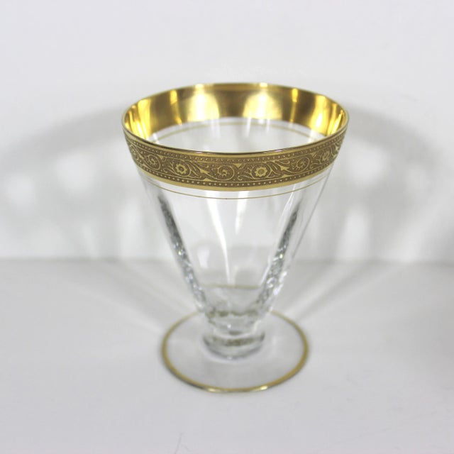 Early 20th Century Vintage Minton by Tiffin Franciscan Juice Glasses With Gold Rim- Set of 8 For Sale - Image 5 of 9