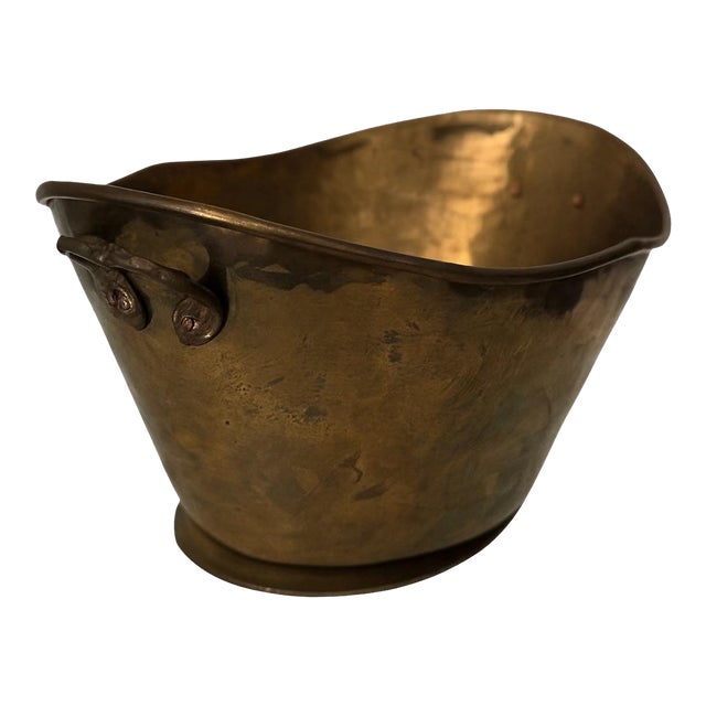 Hand-Forged Solid Brass Sculptural Planter — India 1960s For Sale