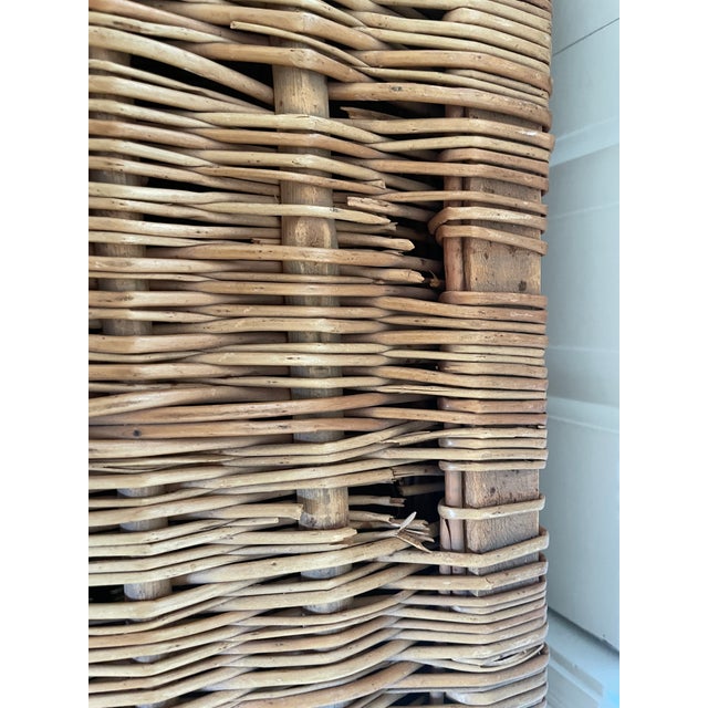1960s Vintage Large Wicker Storage Trunk For Sale - Image 5 of 10