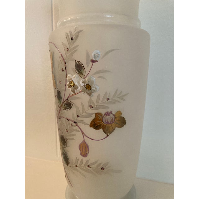 Victorian Vintage Bristol Glass Vase For Sale - Image 3 of 6