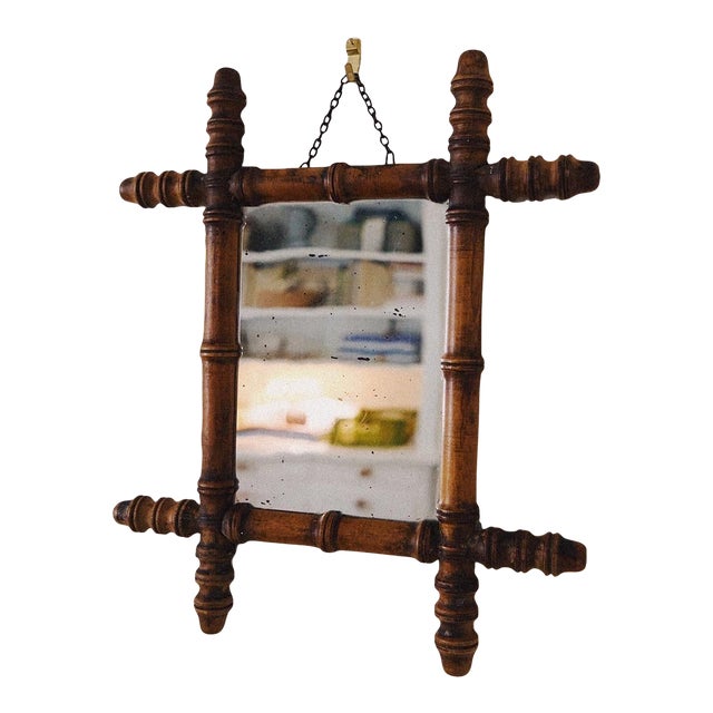 French Faux Bamboo Mirror For Sale