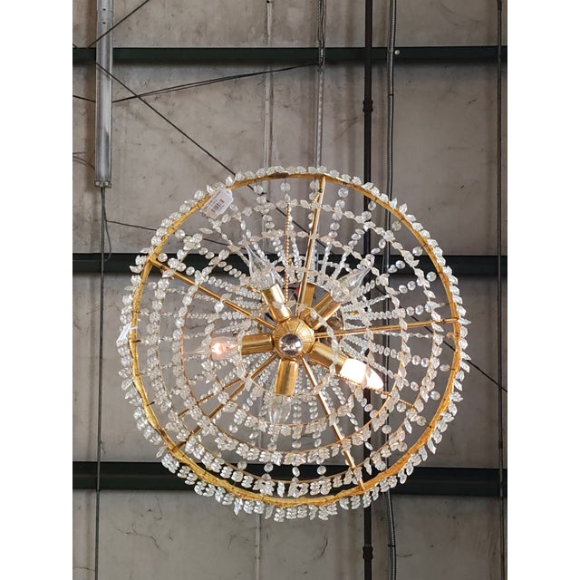Mid 20th Century Mid 20th Century French Empire Style Crystal Basket Chandelier For Sale - Image 5 of 5