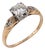 1930s Art Deco Diamond 14k Yellow Gold and Platinum Engagement Ring, Size 4.5 For Sale