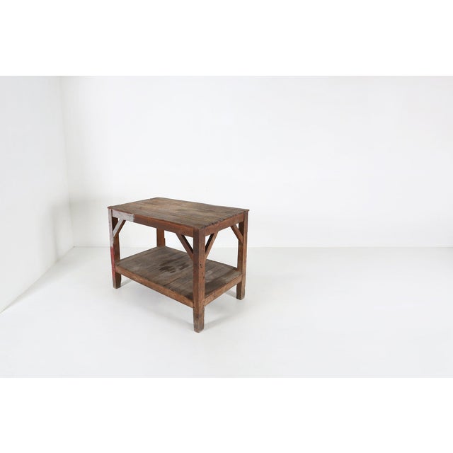 1920s French Industrial Console Table in Wood, 1920s For Sale - Image 5 of 18
