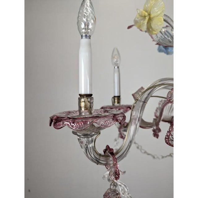 Polychrome Venetian Chandelier in Blown Glass For Sale - Image 4 of 14