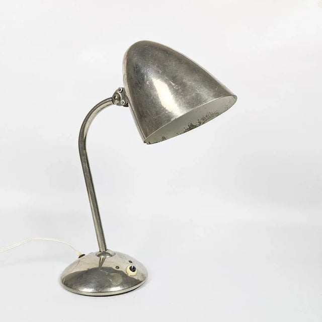 Vintage Nickel Plated Table Lamp by Franta Anýž, 1930s For Sale - Image 12 of 13