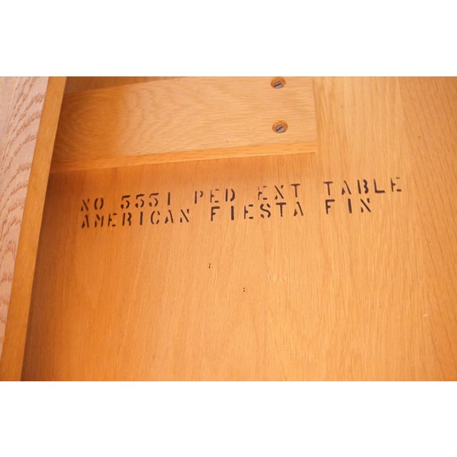 Brown Unique Furniture Solid Oak Southwestern Mediterranean 66" Trestle Dining Table 5551 – American Fiesta Finish For Sale - Image 8 of 8