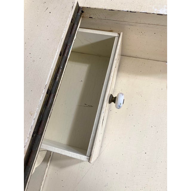 Cream Early 20th Century Cream and Pale Blue Spinet Writing Desk For Sale - Image 8 of 18