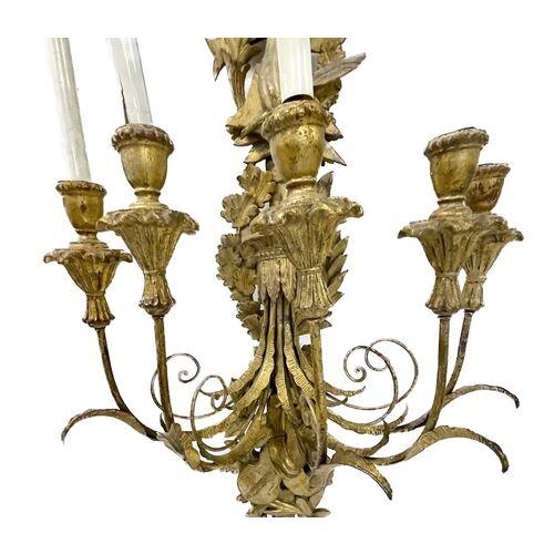 Antique Gilt Brass Ribbon & Music Wall Sconce For Sale In Atlanta - Image 6 of 10