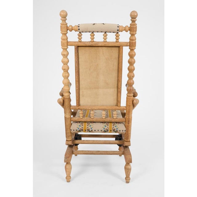 Wood Scandinavian Rocking Chair in Oak with Turned Details, 1960s For Sale - Image 7 of 10