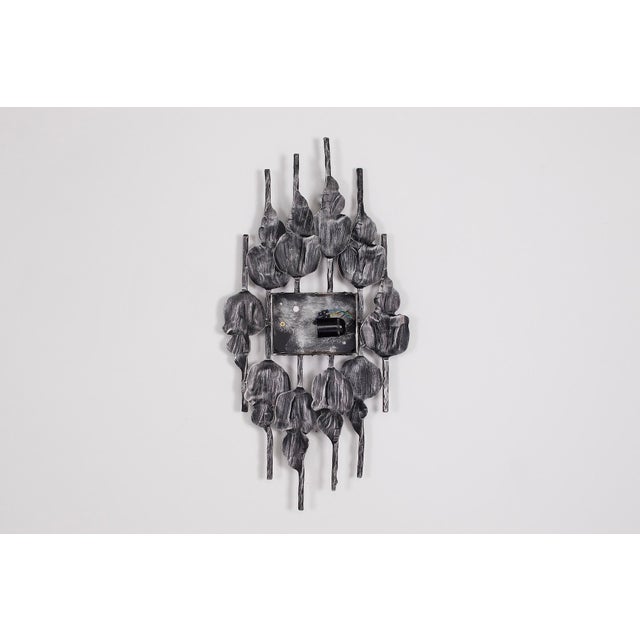 Large Brutalist Wall Sconces in Wrought Iron and Glass, 1970s, Set of 2 For Sale - Image 13 of 14