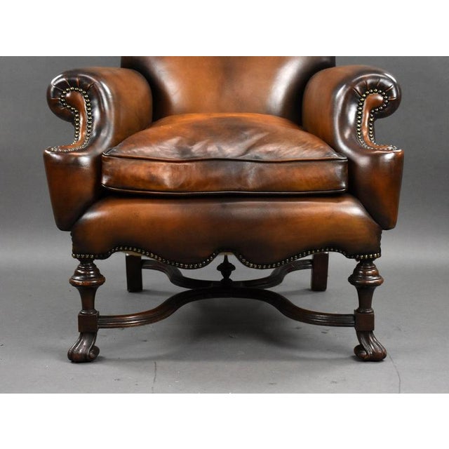 Victorian Hand Dyed Leather Armchair, 1870 For Sale - Image 4 of 9