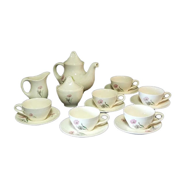 Ceramic Tea Service by Antonia Campi for Verbanum Stone, Set of 15 For Sale