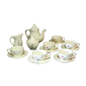Ceramic Tea Service by Antonia Campi for Verbanum Stone, Set of 15