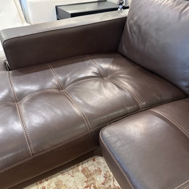 Gamma Arredamenti Quattro Leather Sectional With Chaise Lounge For Sale - Image 12 of 12