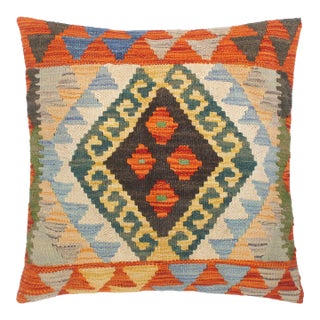 Rustic Turkish Octavia Hand Woven Kilim Throw Pillow For Sale
