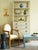 Wood Matthew Izzo Home Vivienne Steel Blue Stained Oak Drink Table For Sale - Image 7 of 9