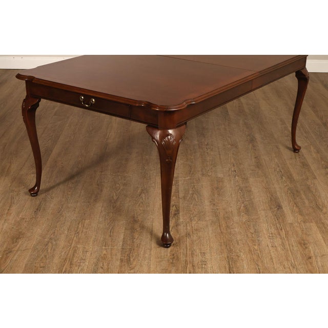 Ethan Allen Queen Anne Style Expandable Cherry Dining Table For Sale - Image 10 of 18