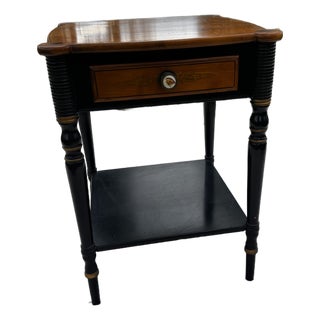 Vintage Hitchcock Stenciled Side Table With Drawer and Eagle Pull For Sale