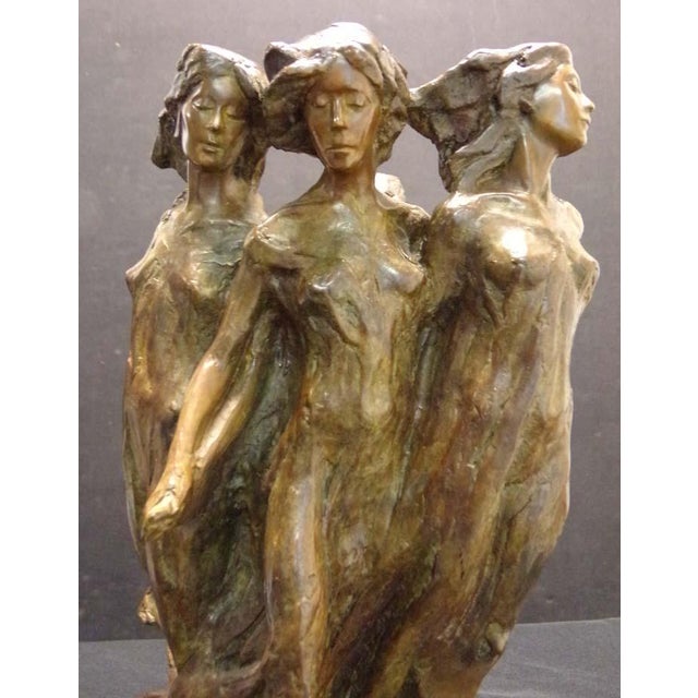 Impressionist Frederick Hart "Daughters of Odessa" Bronze Sculptures Hand Signed Woman Figures For Sale - Image 3 of 6