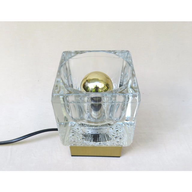 Gold Small Vintage Gold-Colored Anodized Aluminum and Glass Table Lamps from Peill & Putzler, Set of 2 For Sale - Image 8 of 18