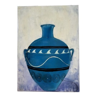 Still Life Contemporary Mixed-Media Painting "Wave Jar" For Sale